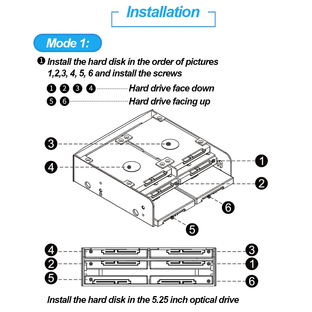 5.25inch to 3.5inch 2.5inch HDD SSD Hard Disk Drive Mounting Adapter Holder Converter Tray Bracket Internal Computer Accessorie