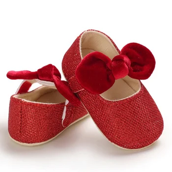 

New Baby Girl Shoes Newborn Bow Anti-Slip Princess Shoes Casual Crib Shoes Toddler Soft Soled First Walkers 0-18M 2019 vi