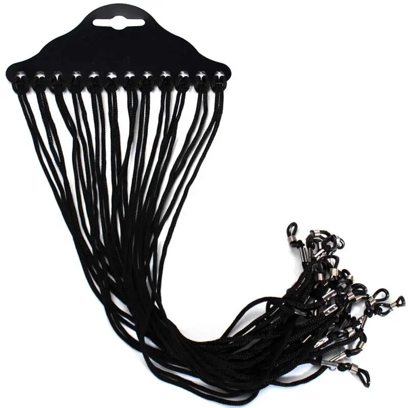 12Pcs Glasses String Black Nylon Cord Eyeglass Holder Sunglass Eyewear Glasses String Neck Strap Wholesale