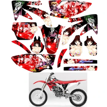 

For HONDA CRF450R 2005 - 2008 Graphics Decals Stickers Custom Number Name 3M Full Motorcycle Backgrounds Stickers Accessories