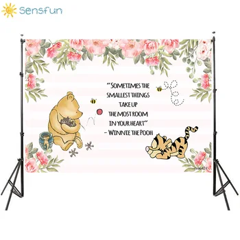 

Sensfun Children's Birthday Party Theme Birthday Backdrops The Bear Winnie Baby Shower Photo Background Photography Studio Props