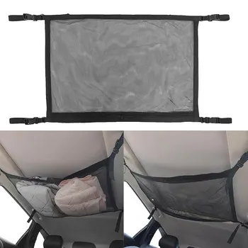 

Car Ceiling Mesh Bag Vehicle Roof Storage Net Universal Interior Cargo Net Bag Adjustable Sundries Storage Bag