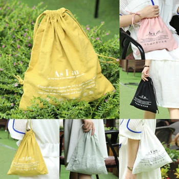 

1PC Multifunction Pattern Handmade Cotton Linen Storage Package Bag Reusable Drawstring Bag Travel Women Small Cloth Bag Pouch