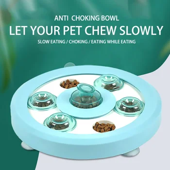

Pet Feeder Non-slip Dog Slow Food Bowl with Suction Cup Safe Durable Attraction Dog's Attention Pet Accessories