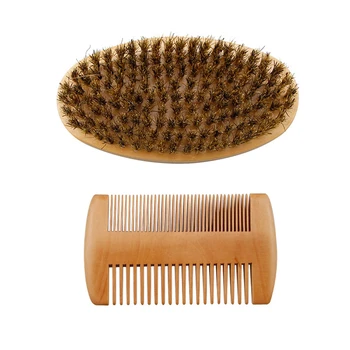 

Men Home Travel Beard Grooming Kit Birthday Gift Shaping Trimming Soft Bristle Growth Portable Facial Care Brush Comb Cleaning