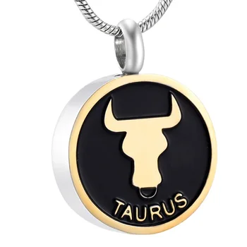 

IJD9968 Stainless Steel The Birthday Series Taurus Constellation sign Memorial Necklace for Ashes Urn Bracelet Souvenir Jewelry