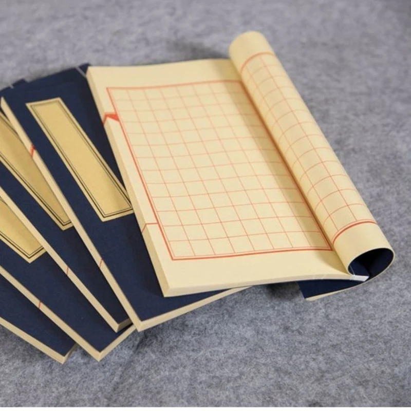 

Blank Xuan Paper Booklet Archaize Thread Bound Book Ripe Xuan Paper Beginner Small Regular Script Calligraphy Paper with Grids