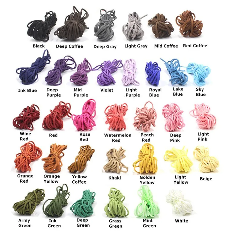 Micro-fiber flat leather lace 3MM 5M beading thread faux suede cord string velvet beading supplies