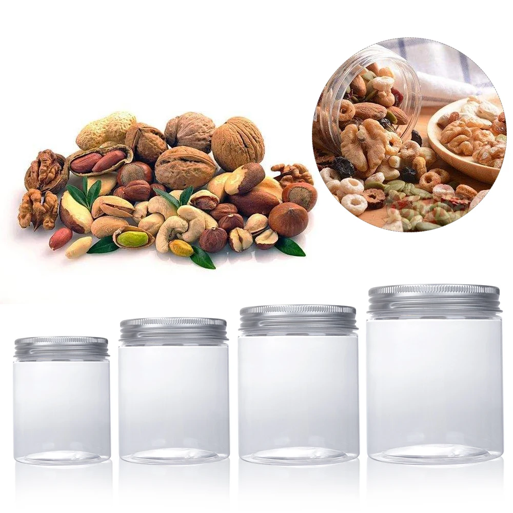 30-250ml Aluminum Cap Cosmetic Tin Pot Empty Lip Balm Jar Oil Wax Plastic Container Empty Jar Home Storage Food Sample Bottles