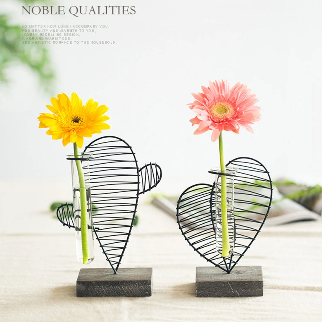 

Wrought Iron Cactus Vase Ornaments Water Hydroponics Plant Glass Bottle Creative Flower Arrangement Container Home Decor Modern