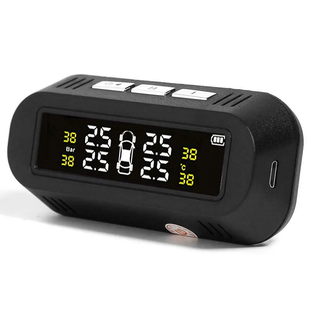 1 комплект солнечной беспроводной автомобильный TPMS система контроля давления в шинах lcd с датчиками