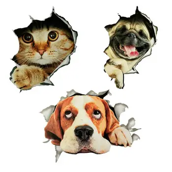 

1pc Personality Car Sticker 3D Scratch and Peeking Kitten Sideways Vinyl Car Body Rear Windshield Decal Stickers Car Accessories