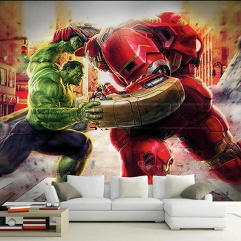 

Customized Cartoon 3D Marvel League of Legends Anime Hulk Bedroom Iron Man Wallpaper Hotel Theme Frame Decoration Painting