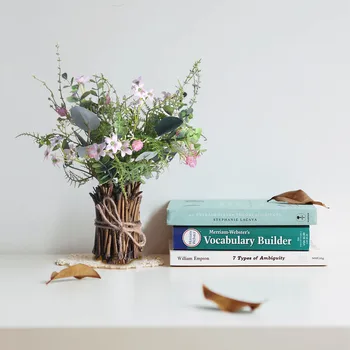 

Artificial Flower Plant Bundle Simulation Floral Decor Home Wedding Party Fake Flower Bouquet with Bamboo Wrap