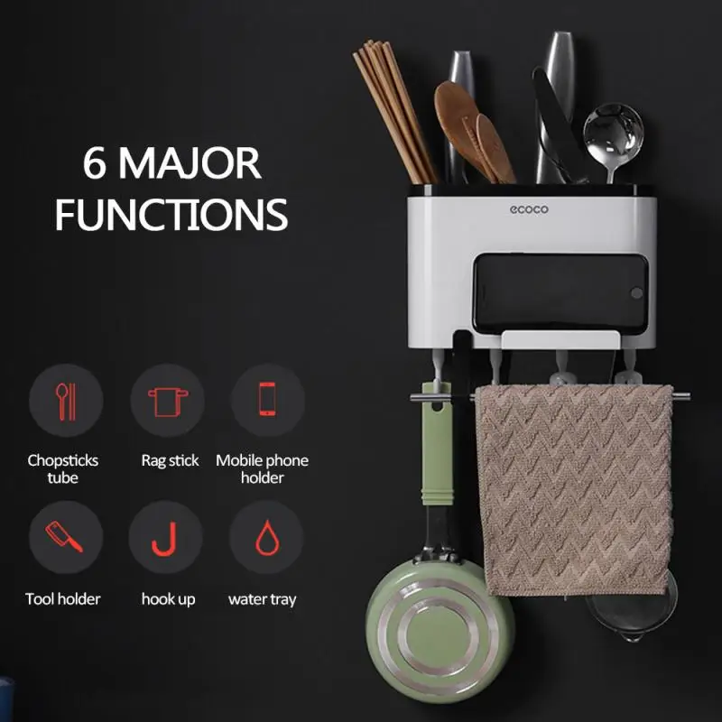 

Multifunction Chopstick tube wall hanging chopstick cage drainage shelf holds household storage holder kitchen organizer holder