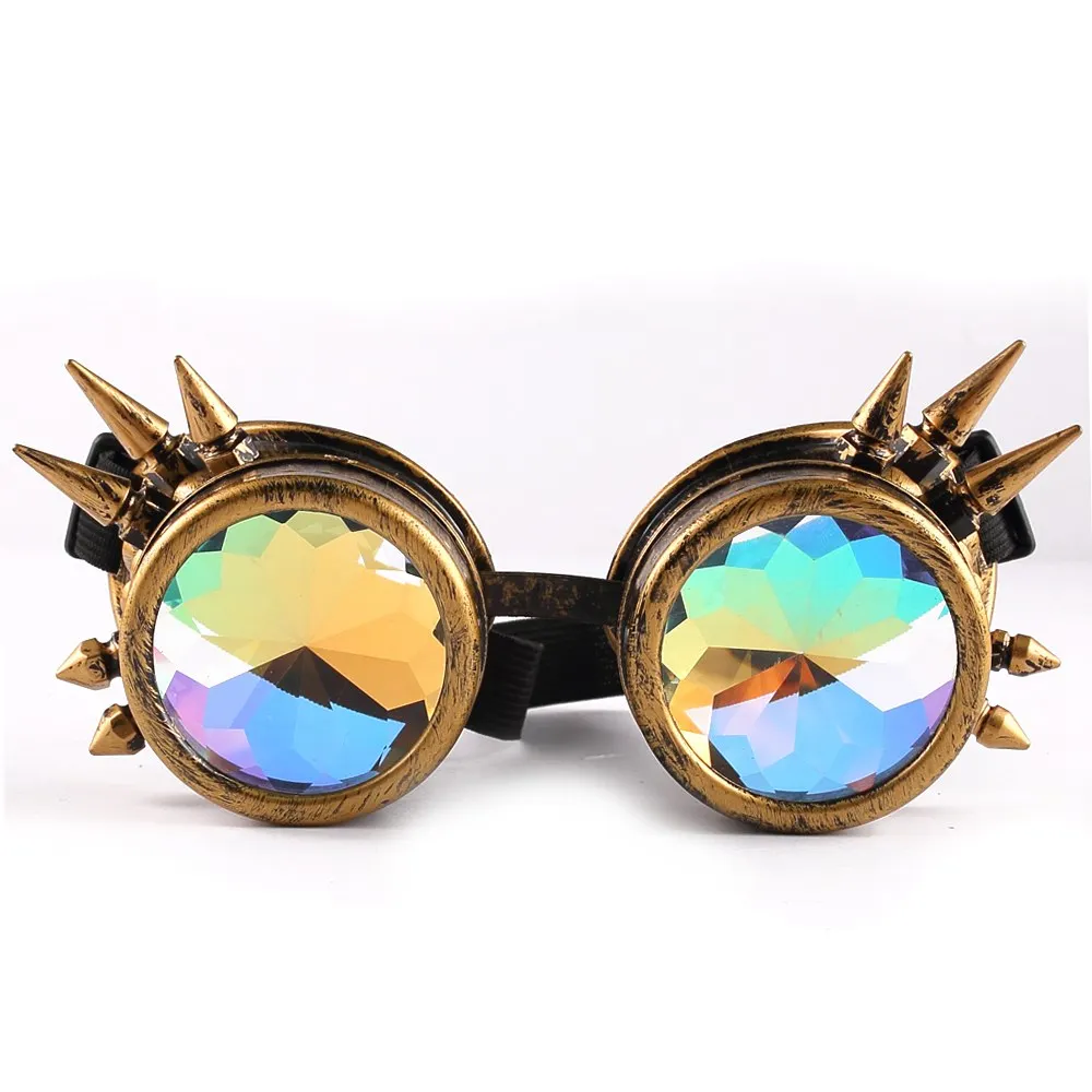 Винтаж очки в стиле стимпанк резинка для волос в готичном стиле Косплэй очки Аксессуары для вечеринки в стиле Хэллоуин праздничный карнавальный модные очки - Цвет: C