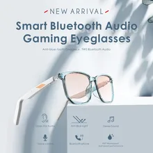 Smart bluetooth óculos de áudio fone de ouvido condução óssea polarizado óculos de sol com microfone sem fio fone de ouvido