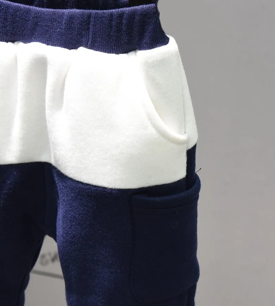 winter 2pcs baby sets fashion brand boys baby clothes Thicken Stitching sweater+ thicken pant boys suits baby boys clothing sets