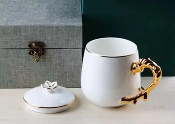 

Creative personality trend cup ceramic mug coffee cup breakfast cup bone porcelain cup tea cup large gold cup