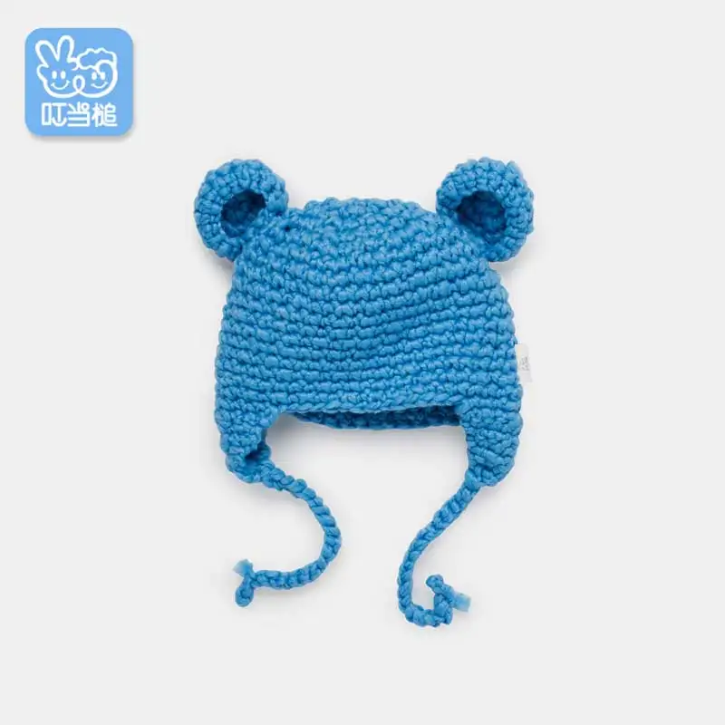 Sky blue Зимние шапки для маленьких мальчиков и девочек, вязаная детская шапочка, милая шапочка, мягкие теплые хлопковые Шапки для малышей - Цвет: Sky blue