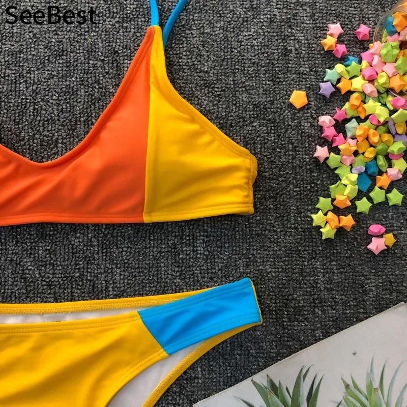 Сексуальные летние комплекты бикини SeeBest в стиле пэчворк женские купальные