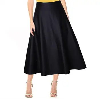 

Womens Autumn Elegant High Waist Pleated Skirts Winter Casual Punk Pu Leather Skirt Black A-Line Skirt