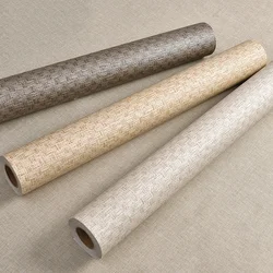 Linen Self Adhesive Straw Tapety Wall Papers Home Decor Waterproof Door Wall Paper Roll For Furniture Wall Backdrop For Walls 5m