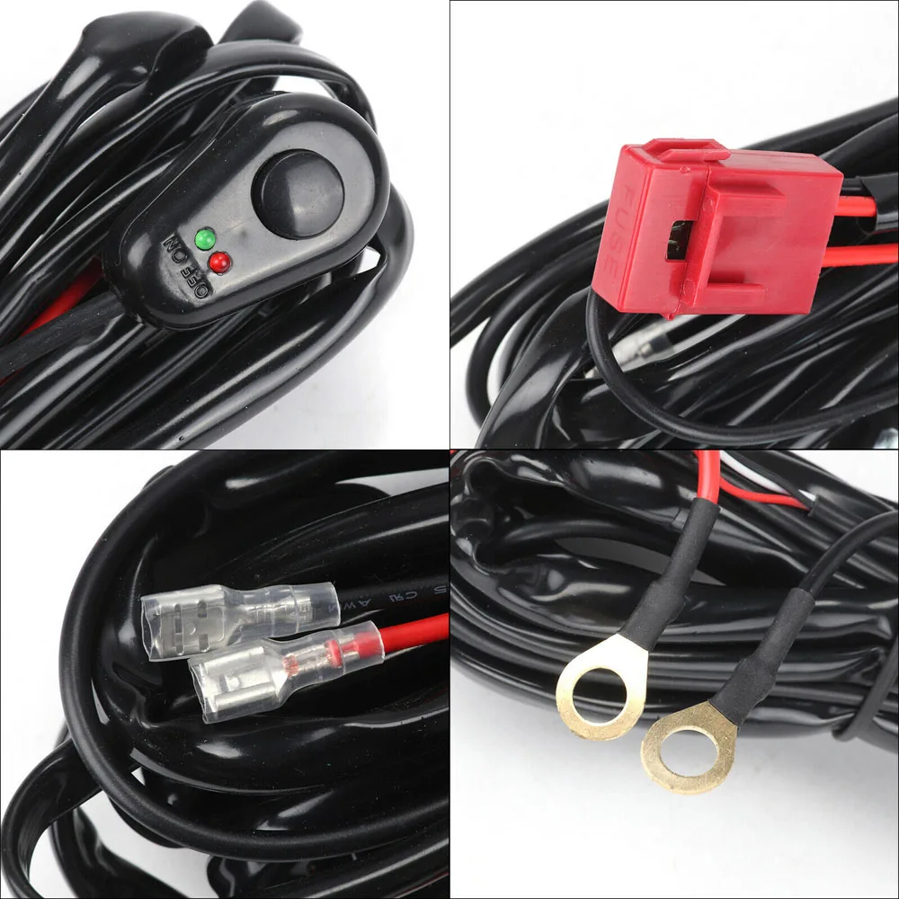 Светодиодный светильник бар набор монтажной схемы света 12V 40Amp 16AWG предохранитель