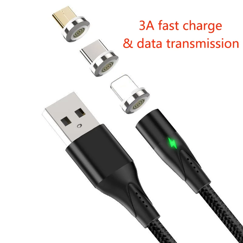 3а Магнитный кабель type-C кабель и Micro USB кабель в нейлоновой оплетке синхронизировать мобильный кабель для быстрой зарядки для samsung iPhone кабель usb