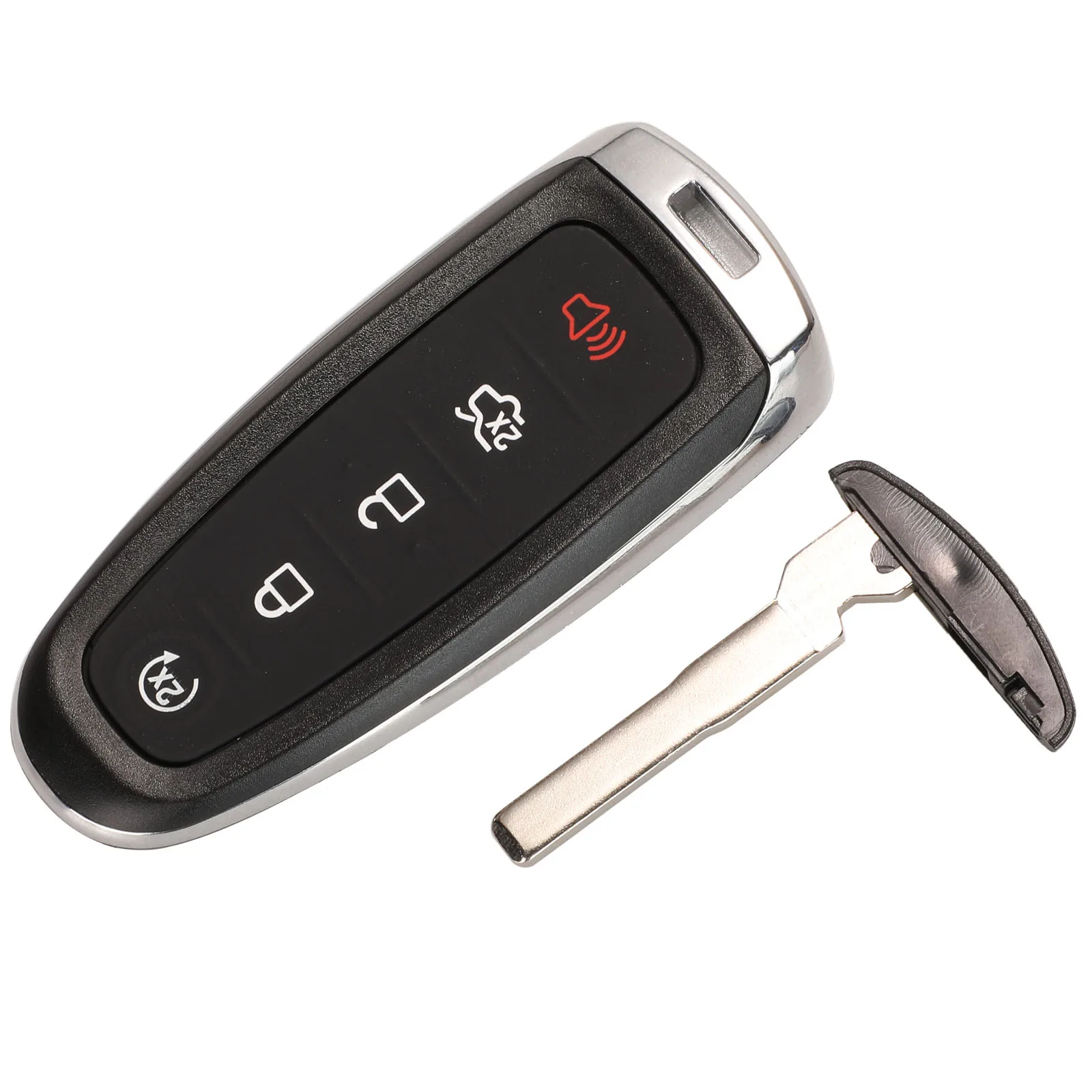 jingyuqin Remote Key Shell for Ford Edge Escape Flex Explorer Taurus 5 Button Car Key Fob Housing Replacement FO38 HU101 Blade