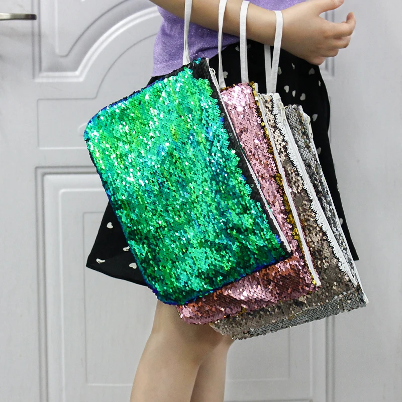 

Large Capacity Mermaid Sequins Cosmetic Bags Double Color Travel Makeup Case Ladies Make Up Organizer Storage Women Wash Kits