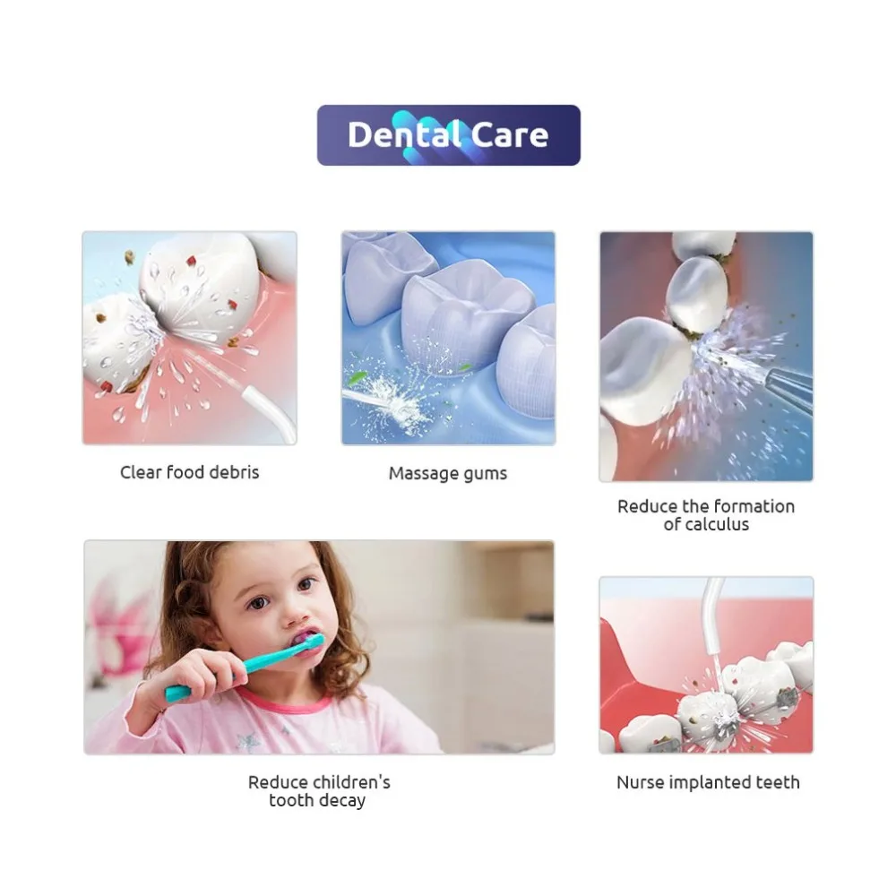 Portable Oral Irrigator Dental Care Air Pressure Teeth Cleaner Water Jet Handheld Teeth Cleaning For Home And Travel