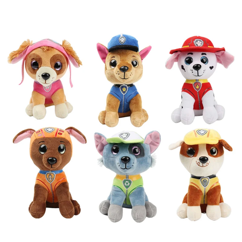 

25CM Paw Patrol Cartoon Animal Stuffed Plush Toys Soft Keychain Model Patrols Toys Party Dolls For Girl Child Birthday Xmas Gift