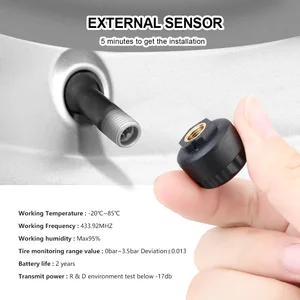 Image 4 -  Car TPMS Tyre Pressure Monitoring System Tyre Pressure Sensor Colorful LCD Digital Display Battery Auto Security Alarm Systems 