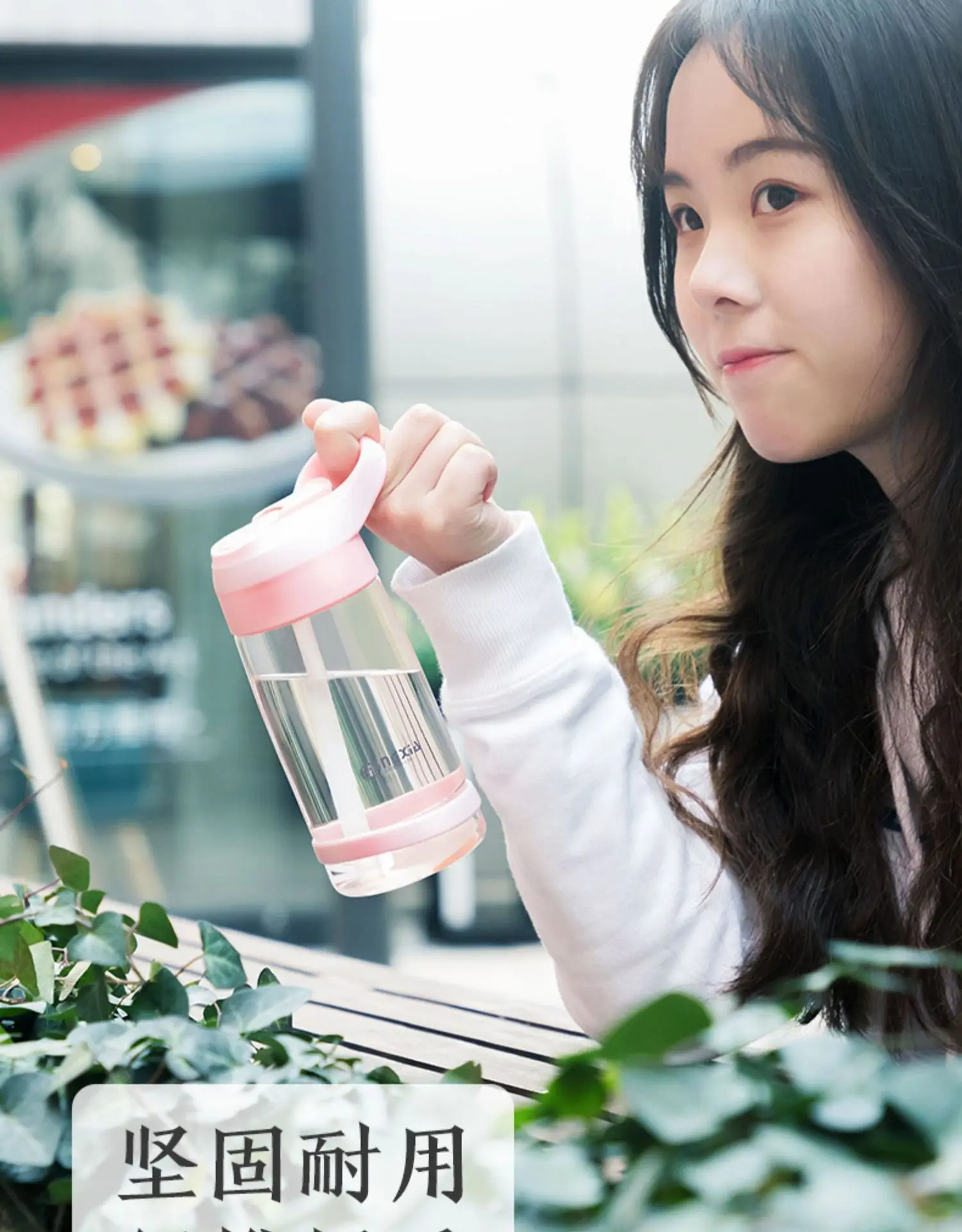 Portable Creative With Straw Water Bottle Plastic Bottles Cute Student Fresh And Lovely Kettle Hidro Flask My Drinkware BPA Free