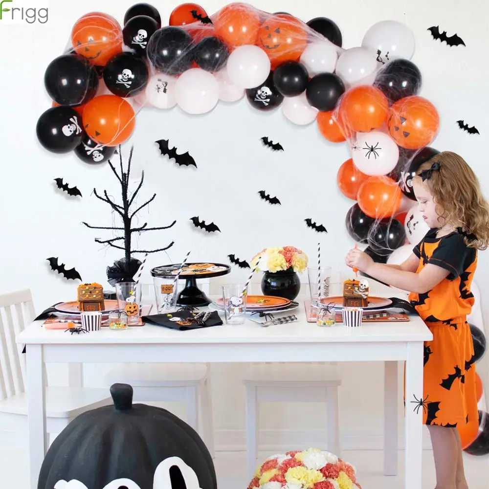 

Happy Halloween Spider Latex Balloons Combo Pvc Stereo Bat Halloween Decoration Balloon Party Halloween Balloons Party Supplies