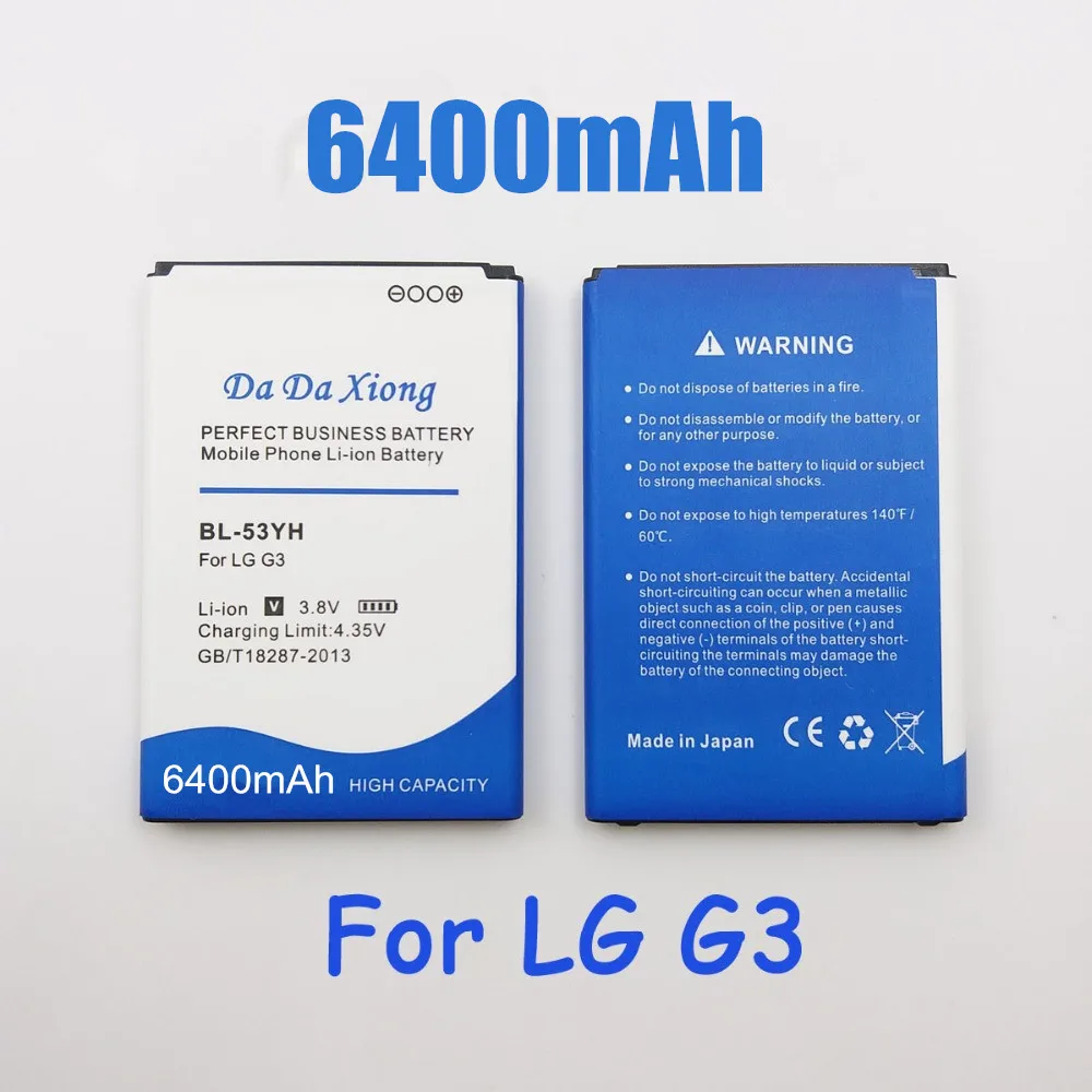 Аккумулятор для LG G3 D858 D855 D857 D859 D850 F400 F460 F470 F400L D830 D851 VS985 BL 53YH 6400 мАч | Мобильные