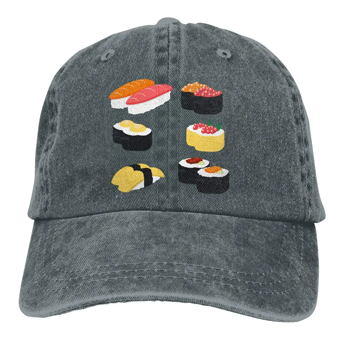 Суши мужчины женщины регулируемые бейсболки Пряжа-окрашенная джинсовая шляпа водителя грузовика