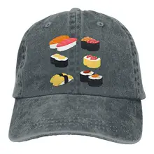 Суши мужчины женщины регулируемые бейсболки Пряжа-окрашенная джинсовая шляпа водителя грузовика