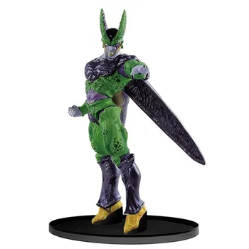 

7" Dragon Ball Z Ultimate Bot Cell Android 17 VS Android 18 Golden Cat Sticker Original PVC Action Figure Toy BOX 18CM X867