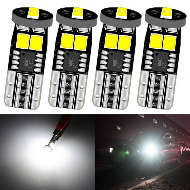 4 adet T10 W5W LED Canbus ampul yok OBC hata LED gümrükleme park lambası LED 194 168 araba sinyali park lambası 6000K beyaz Amber