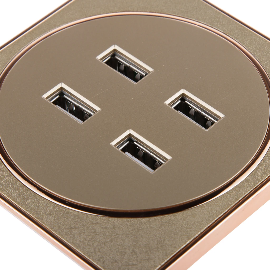 Brushed 3.1A 4 USB Ports Wall Socket Charger Electrical Panel Power Outlet