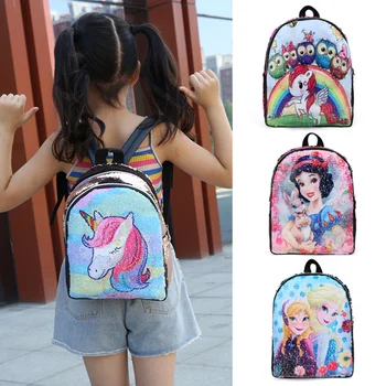 

Hot Sale Girl Unicorn Backpack For School Sequins Leather Princess Female Women Teenager Shoulder Bags Mochilas Mujer