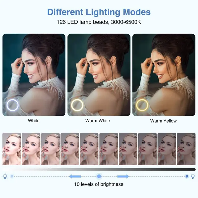 26CM RGB Fill Photography Lighting Phone Ringlight Tripod Stand Photo Led Selfie Remote Control Ring Light  Lamp Youtube Live 3