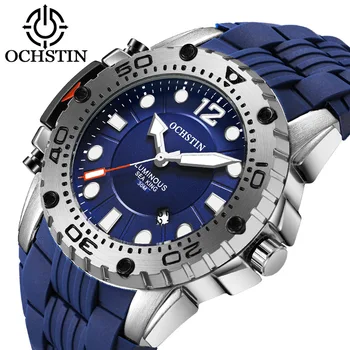 

OCHSTIN 2019 Men New Fashion top brand luxury Sport Watch Quartz Waterproof Military Silicone Strap Wrist Watch Clock Relogio