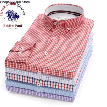 

Betty Ni Paul Long Sleeve Shirt Men Oxford Spinning Plus Fat plus size Loose Version Extra Large Men's Wear Shirt