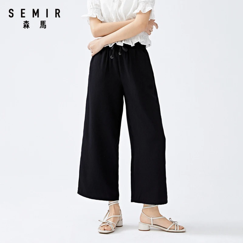 

SEMIR Women Chiffon Casual Pants 2020 Summer New Wide Leg Loose Lightweight Soft Breathable Fashion Pants