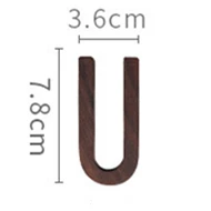 Black Walnut Wall English Alphabet Numbers Combination House Cafe Bar DIY Adhesive Wooden Decoration Letters Numbes U