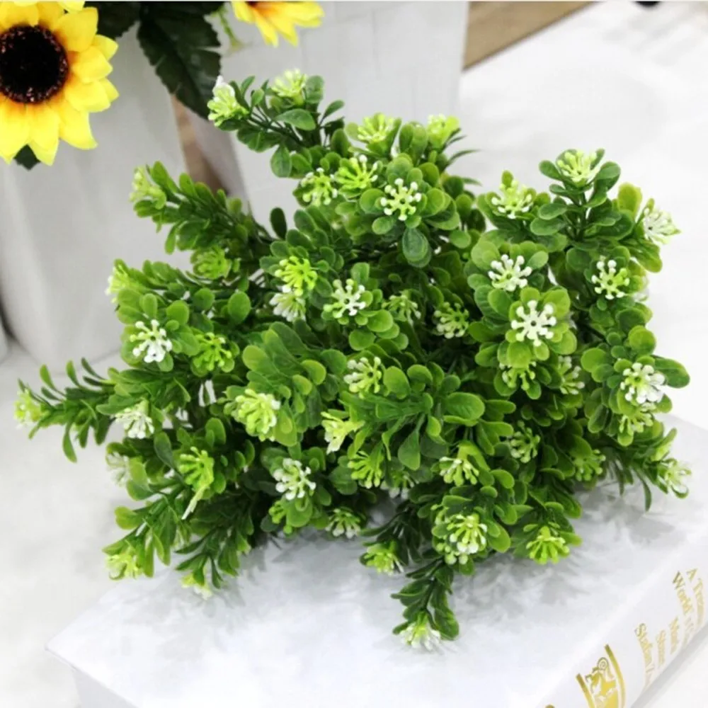 Green Plastic Simulation Water Grass 7 Forkweed Flower Simulation Water Grass Orchid Simulation Plant Bouquet Home Decor Hot