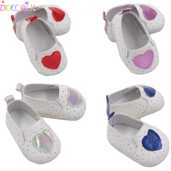 

Dolls Shoes Fit For 43cm New Born Baby Heart Doll Shoes 18 inch Doll Cute Shoes Doll Accessory Toy Gift For Girls